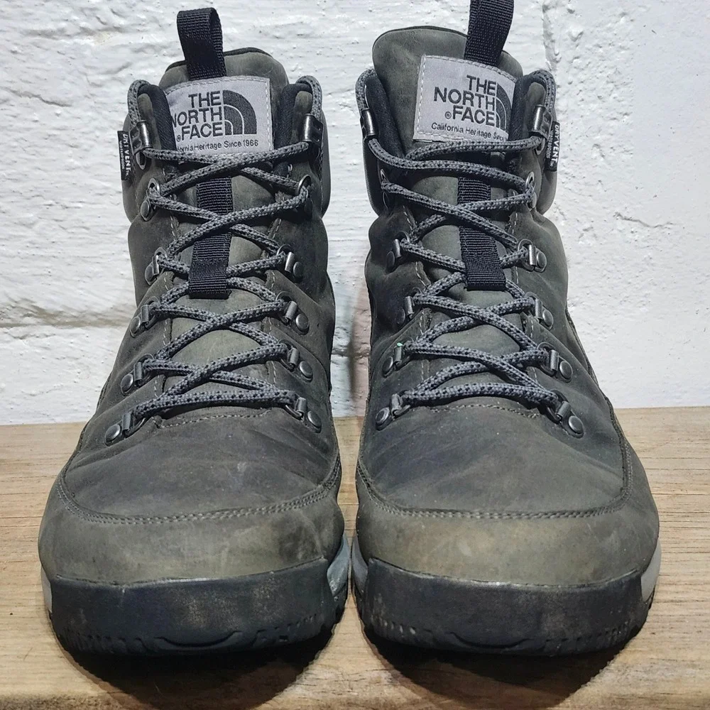 The North Face Berkeley Leather Hiking Ankle Boots Mens US 12 Gray Waterproof‎